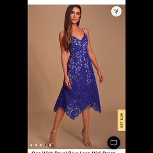 Lulu’s One Wish Royal Blue Midi Dress